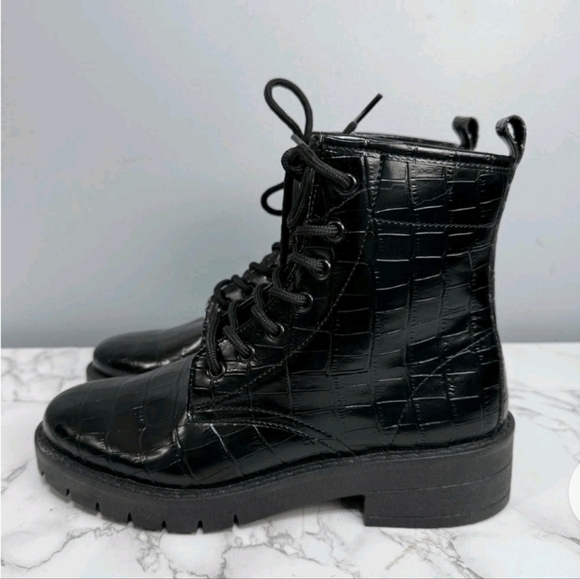 Topshop Women’s Combat Boots sz 38 Lace Up - Picture 7 of 8